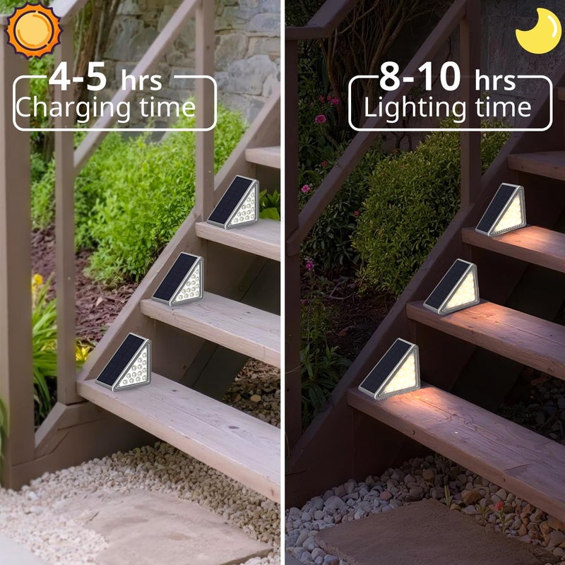 JEJOT Solar Step Lights Outdoor Stair Light, Deck Lights Outdoor Powered IP65 Waterproof, 2CCT Solar Outdoor Step Light, Decor for Stair, Deck, Step, Sidewalk, Porch and Outside Patio,2CCT,24 Pack - Image 5